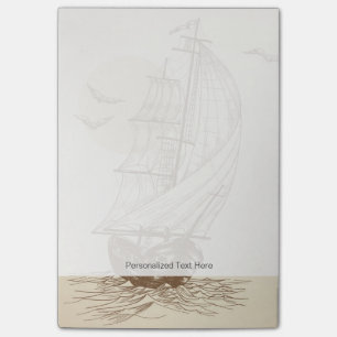 Vintage sailboat post-it notes