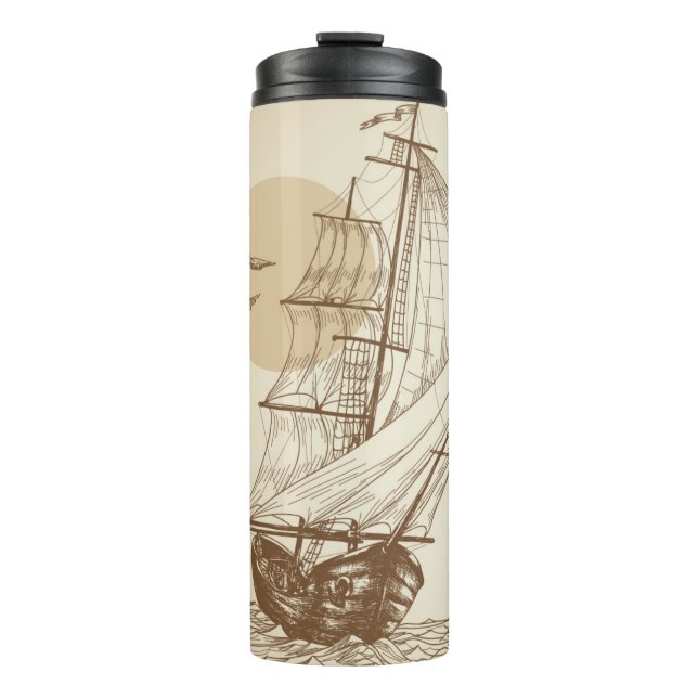 Vintage sailboat thermal tumbler (Front)