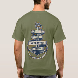 Vintage Sailing Anchor Rope The Adventure Begins T-Shirt