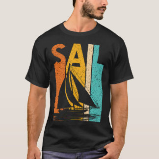 Vintage Sailing Boat Crew Boating Boat Owner Boat  T-Shirt