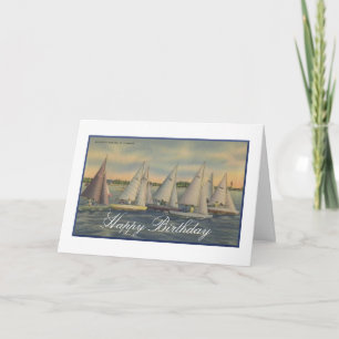 Vintage Sailing Happy Birthday Card