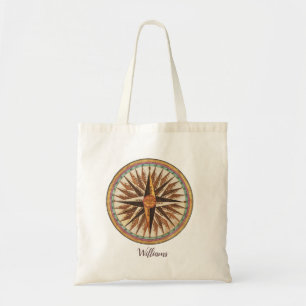 Vintage Sailing Nautical Compass Travel Tote Bag