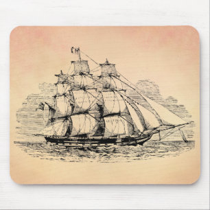 Vintage Sailing Ship Mouse Pad
