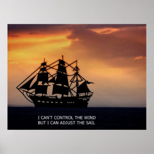 VINTAGE SAILING SHIP -QUOTE POSTER