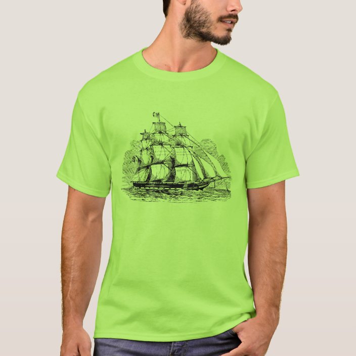 Vintage Sailing Ship T-Shirt | Zazzle.com.au