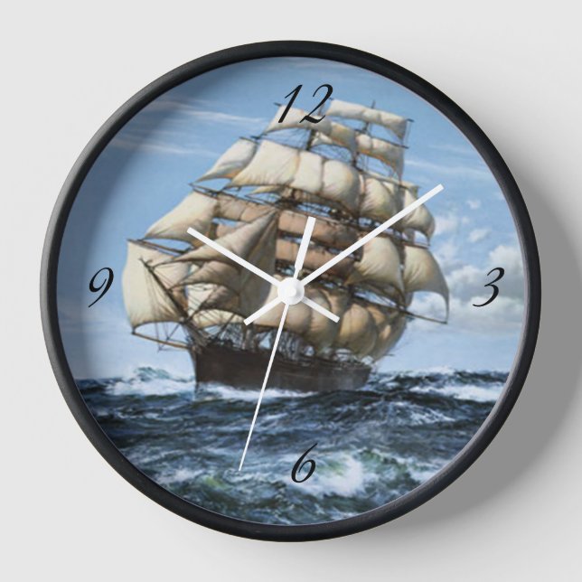 Vintage Sailing ships Clock (Front)