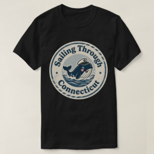 Vintage Sailing Through Connecticut Whale T-Shirt