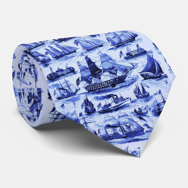 VINTAGE SAILING VESSELS,SHIPS OF VARIOUS NATIONS TIE (Rolled)