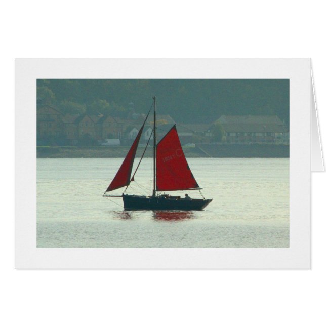 Vintage Sailing Yacht at Cardiff Bay (Bordered) (Front Horizontal)