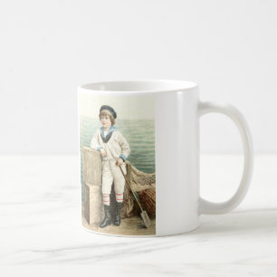 Vintage Sailor Boy Illustration on Mug - Beautiful