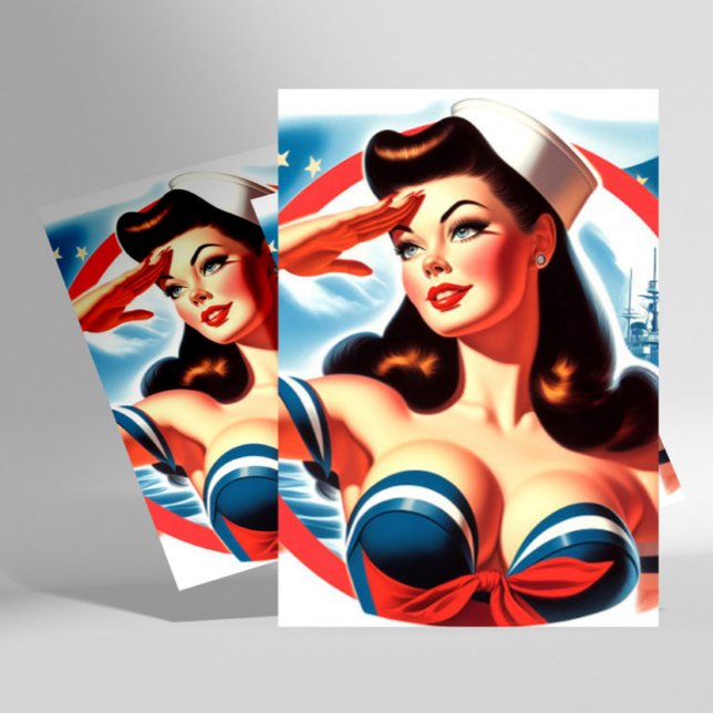 Vintage Sailor Pin-up Postcard (Creator Uploaded)