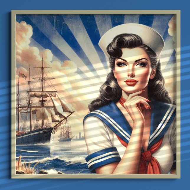 Vintage Sailor Pin Up Poster (Creator Uploaded)
