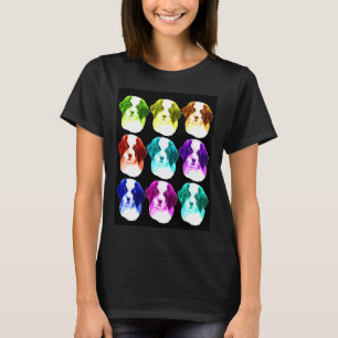 Vintage Saint Bernard Dog Lovers Colourful Art Pup T-Shirt