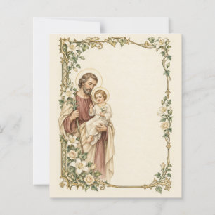 Vintage Saint Joseph & Child Jesus Catholic Statio