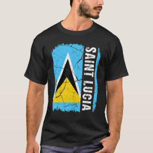 Vintage Saint Lucian Flag Saint Lucia Pride Roots T-Shirt