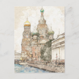 Vintage Saint Petersburg Russia Historic  Postcard