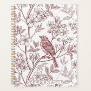 Vintage Sakura Cherry Blossom & Bird Aesthetic 1 Planner