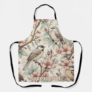 Vintage Sakura Cherry Blossom & Bird Aesthetic 2 Apron