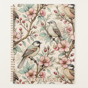 Vintage Sakura Cherry Blossom & Bird Aesthetic 2 Planner