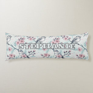 Vintage Sakura Cherry Blossom & Bird Aesthetic 4 Body Cushion