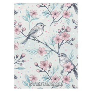 Vintage Sakura Cherry Blossom & Bird Aesthetic 4 Tablecloth