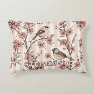 Vintage Sakura Cherry Blossom & Bird Aesthetic 6 Decorative Cushion