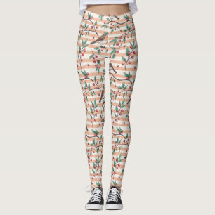 Vintage Sakura Cherry Blossom & Bird  Aesthetic 7 Leggings