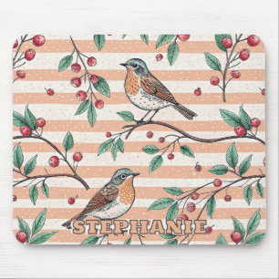 Vintage Sakura Cherry Blossom & Bird Aesthetic 7 Mouse Pad