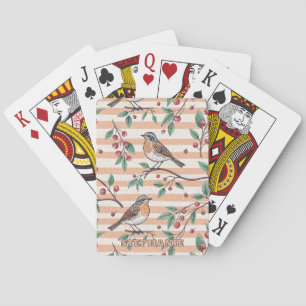 Vintage Sakura Cherry Blossom & Bird Aesthetic 7 Playing Cards