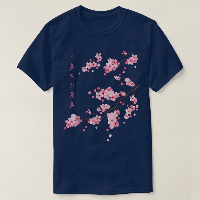 Vintage Sakura Cherry Blossom Japanese  T-Shirt (Design Front)