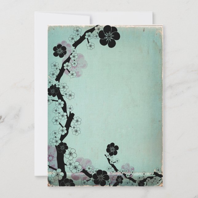 Vintage sakura flowers invitations (Front)