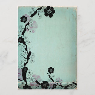 Vintage sakura flowers invitations