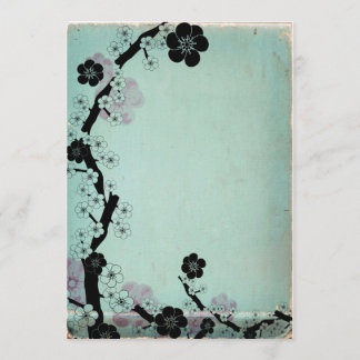 Vintage sakura flowers invitations