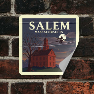 Vintage Salem Massachusetts Square Sticker