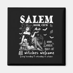 Vintage Salem Witch Reading Books Halloween Spooky Magnet