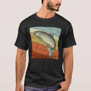Vintage Salmon for Boys Girls Salmon  Retro T-Shirt