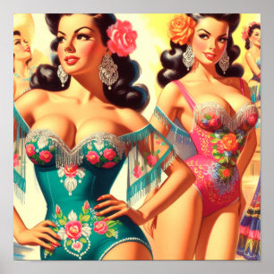 Vintage Salsa Pin-ups Poster