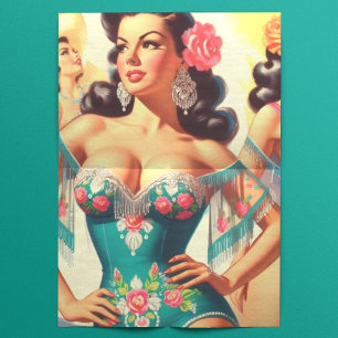 Vintage Salsa Pin-ups Tissue Paper