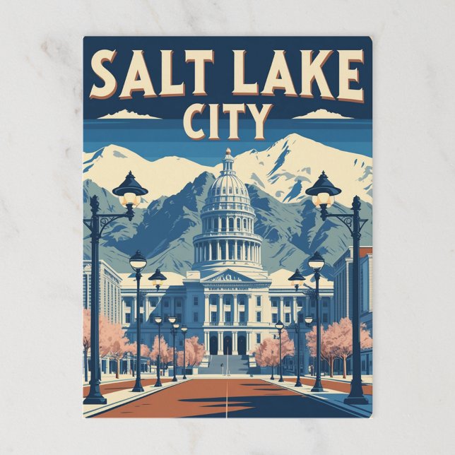 Vintage Salt Lake City Capitol and Mountains Postcard (Creator Uploaded)