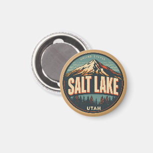 Vintage Salt Lake City Ski nature Utah skiing gift Magnet