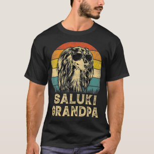 Vintage Saluki Grandpa Dog Lovers Fathers Day T-Shirt