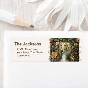 Vintage Saluki in the Style of William Morris Return Address Label