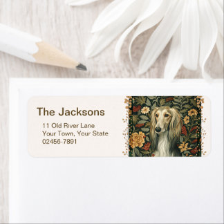 Vintage Saluki in the Style of William Morris Return Address Label