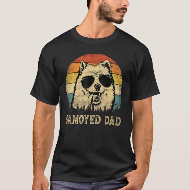Vintage Samoyed Dad Dog  Father s Day Tee (Front)