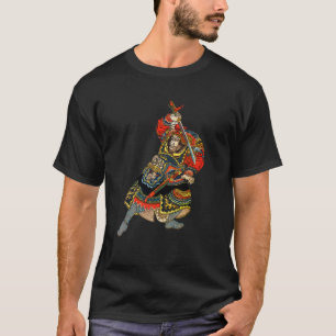 Vintage Samurai Warrior Asian Art Black T-Shirt