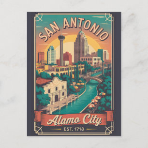 Vintage San Antonio Texas Retro Travel Holiday Postcard