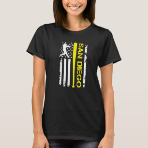 Vintage San Diego Baseball American US Flag T-Shirt