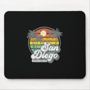 Vintage San Diego Beach California Surfing Retro S Mouse Pad