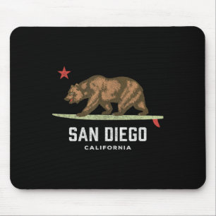 Vintage San Diego California Bear Surfing Boys Gir Mouse Pad