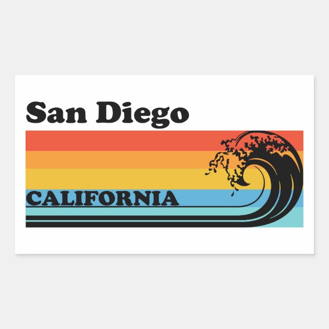 Vintage San Diego California Rectangular Sticker (Front)